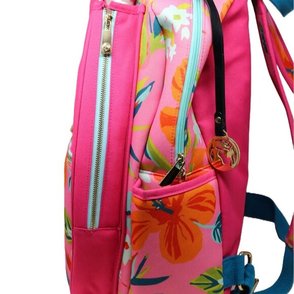 Spartina 449 Pink Tropical Tennis Backpack - Picture 3 of 8